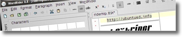 A editar um documento com o WordRider