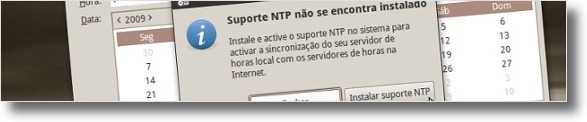 A instalar suporte NTP