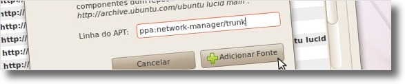 A adicionar repositório do Network Manager
