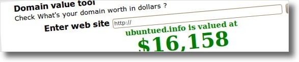 Valor actual do domínio Ubuntued.info