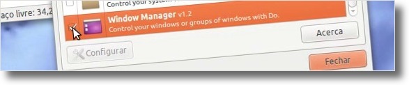 A activar extensão "Window Manager"