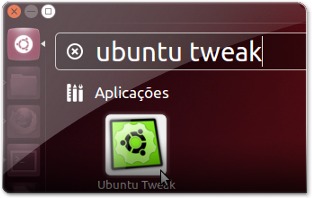 A abrir o Ubuntu-Tweak pelo Unity