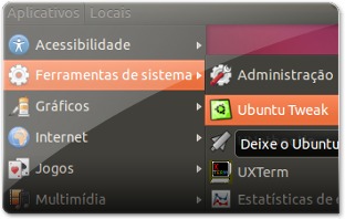 A abrir o Ubuntu-Tweak pelo Gnome Classico