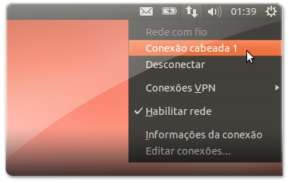 ligar à rede internet ubuntu