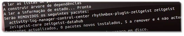 Pacotes que serão removidos do Ubuntu