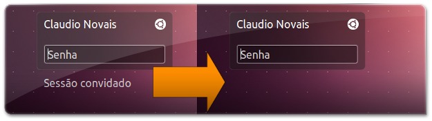 Login do Ubuntu com conta convidado