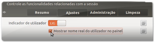 A remover o nome do utilizador do painel do Ubuntu