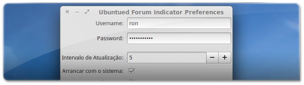 A digitar as credenciais no Forum do Ubuntued