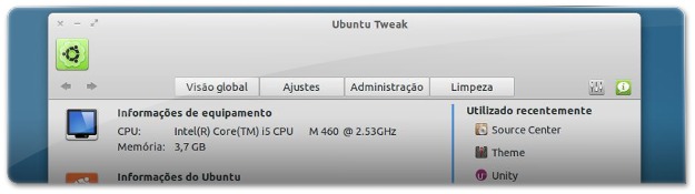 Ubuntu-Tweak - Visao GlobalM