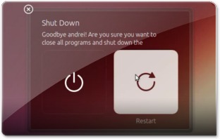 Ubuntu 13.04 -  novos diálogos para desligar o Ubuntu