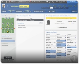 Interface do Footeball manager 2014