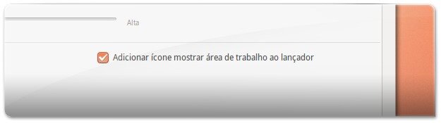 Opção que permite ativar o "Mostrar Áreas de Trabalho"