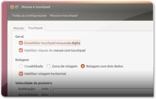 Configurações do Touchpad no Ubuntu 12.10