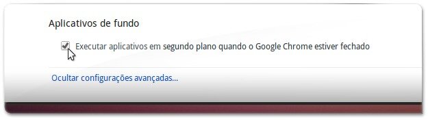 Desligando a opção de ter os serviços em background a funcionarem