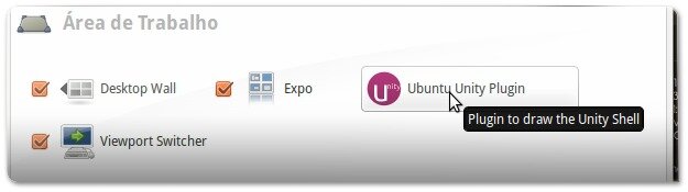 Gestor de Configurações do Compiz: a abrir o Unity