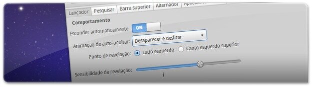 Opções de comportamento do Unity